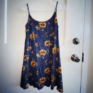 Sunflower ribbed spaghetti strap mini dress